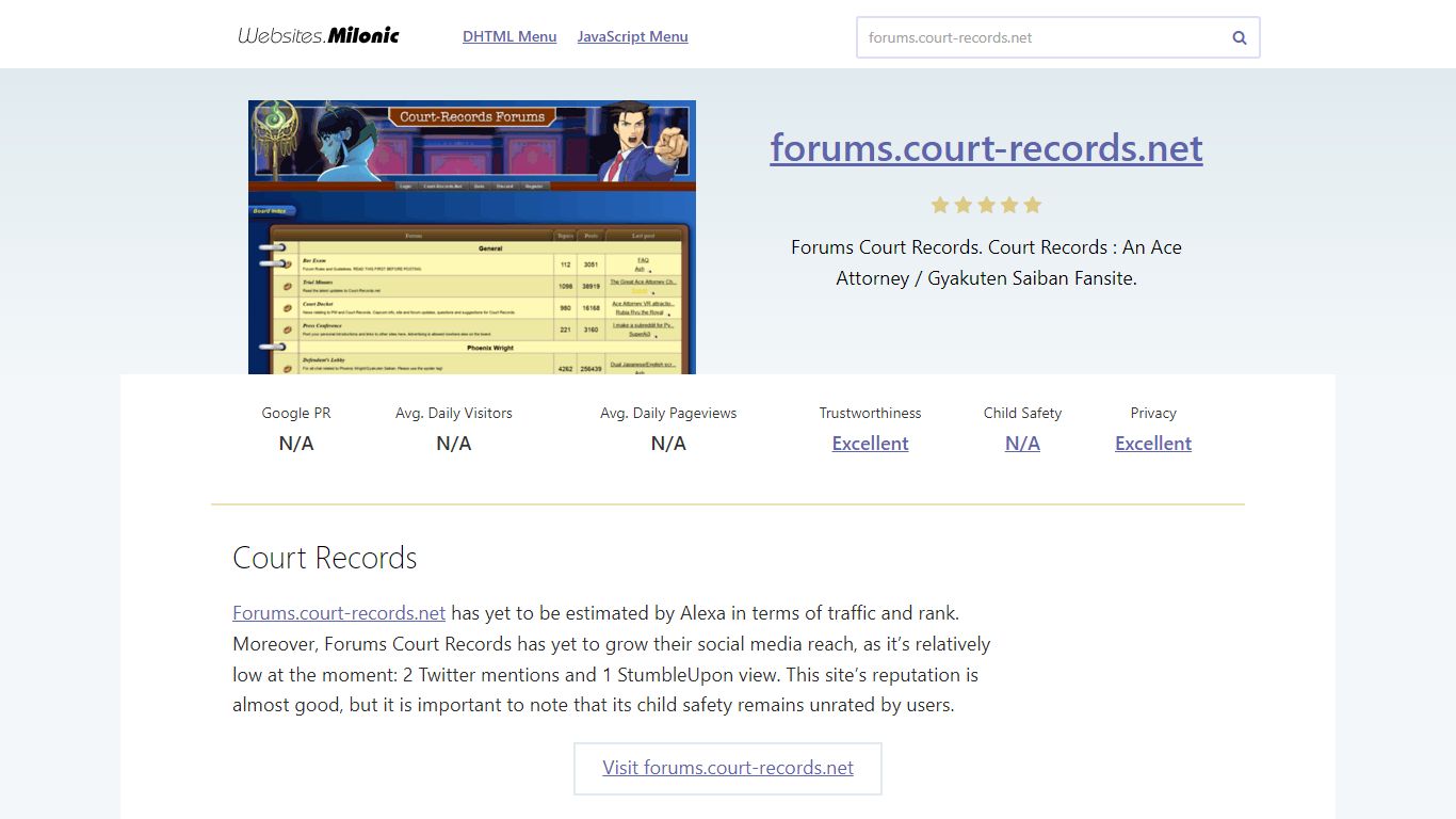 Forums.court-records.net website. Court Records.